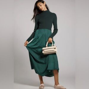 Anthropologie The Thea Twofer Sweater Dress in Holly size Small NWT